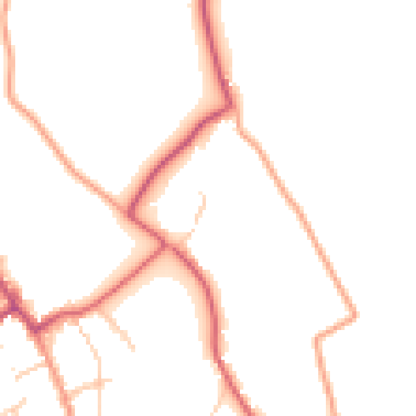 Daytime road noise heatmap for SO41 5RD