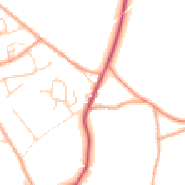 Daytime road noise heatmap for SO41 6AL