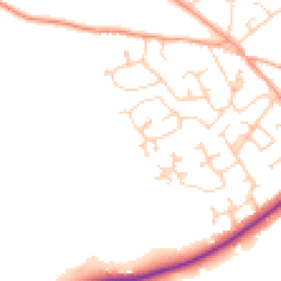 Daytime road noise heatmap for SO41 8AQ