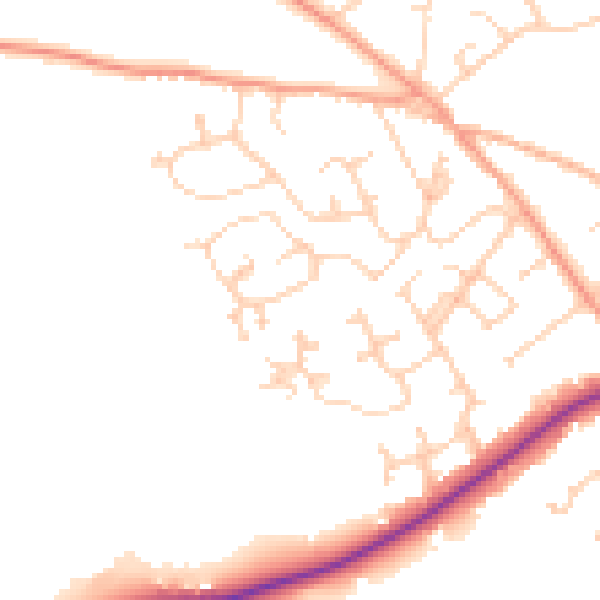 Daytime road noise heatmap for SO41 8AW