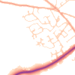 Daytime road noise heatmap for SO41 8AZ