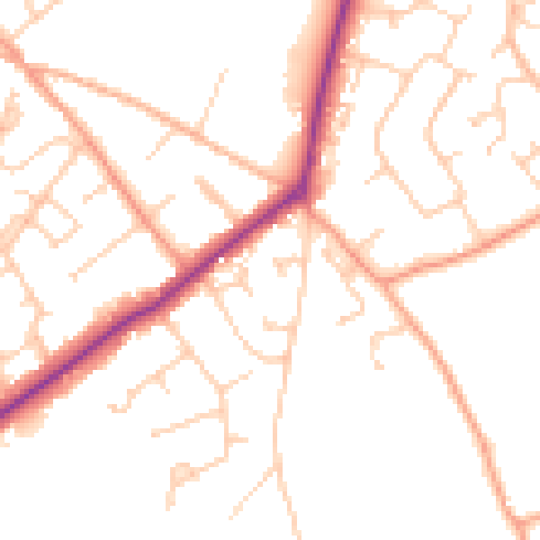Daytime road noise heatmap for SO41 8DS