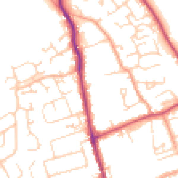 Daytime road noise heatmap for SO41 9AX