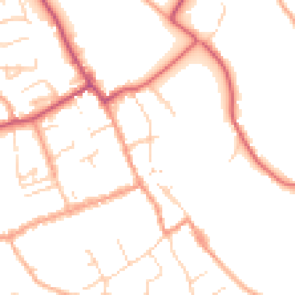 Daytime road noise heatmap for SO41 9AY