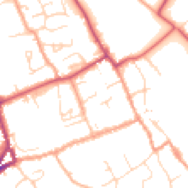 Daytime road noise heatmap for SO41 9EQ