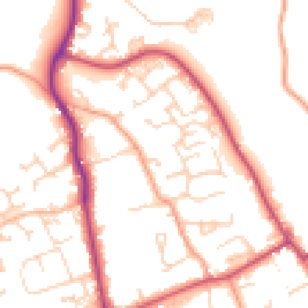 Daytime road noise heatmap for SO41 9EU