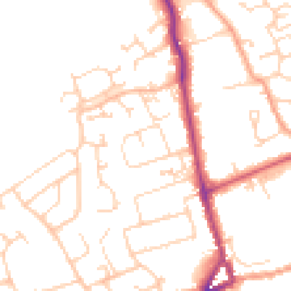 Daytime road noise heatmap for SO41 9GU