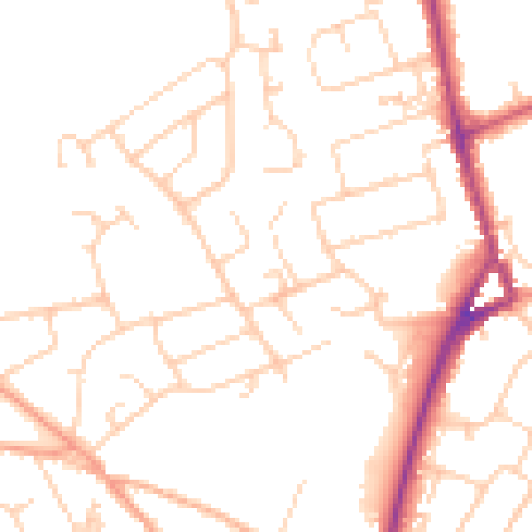 Daytime road noise heatmap for SO41 9HX