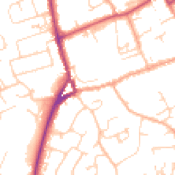 Daytime road noise heatmap for SO41 9NE