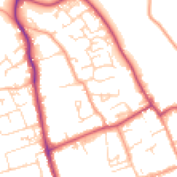 Daytime road noise heatmap for SO41 9NP