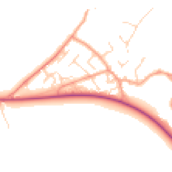 Daytime road noise heatmap for SO45 1BZ