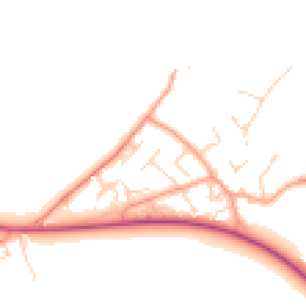 Daytime road noise heatmap for SO45 1DB