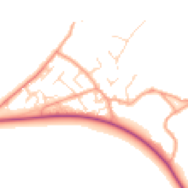 Daytime road noise heatmap for SO45 1DD