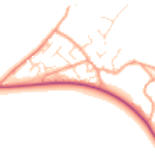 Daytime road noise heatmap for SO45 1DE