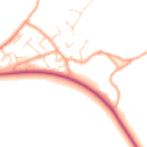 Daytime road noise heatmap for SO45 1DW
