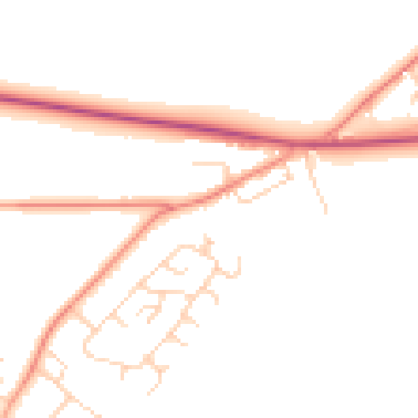 Daytime road noise heatmap for SO45 1EG