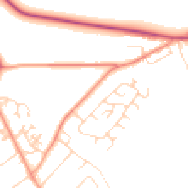 Daytime road noise heatmap for SO45 1EH