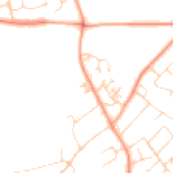 Daytime road noise heatmap for SO45 1FE