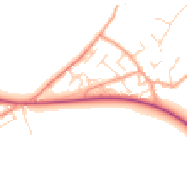 Daytime road noise heatmap for SO45 1FR