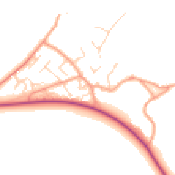 Daytime road noise heatmap for SO45 1FW