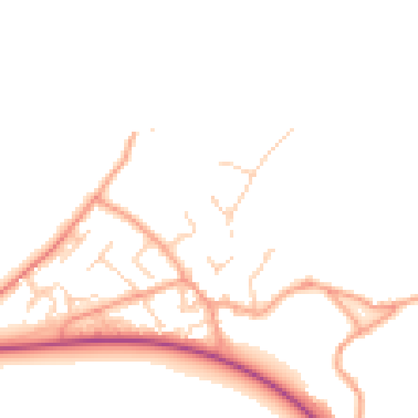 Daytime road noise heatmap for SO45 1FY