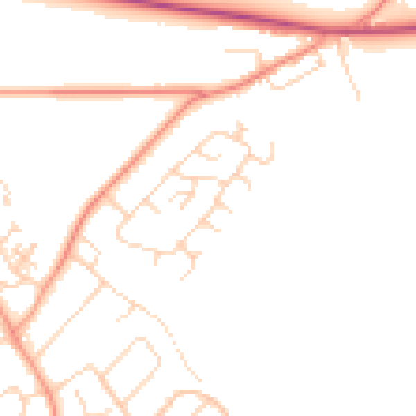 Daytime road noise heatmap for SO45 1RD