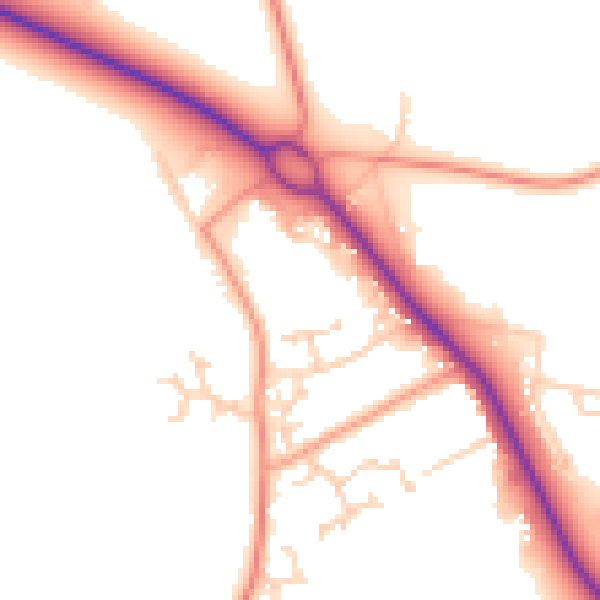 Daytime road noise heatmap for SO45 2AR
