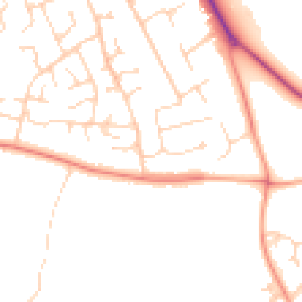 Daytime road noise heatmap for SO45 2GN