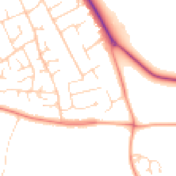 Daytime road noise heatmap for SO45 2GX
