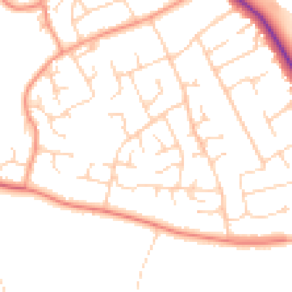 Daytime road noise heatmap for SO45 2HU