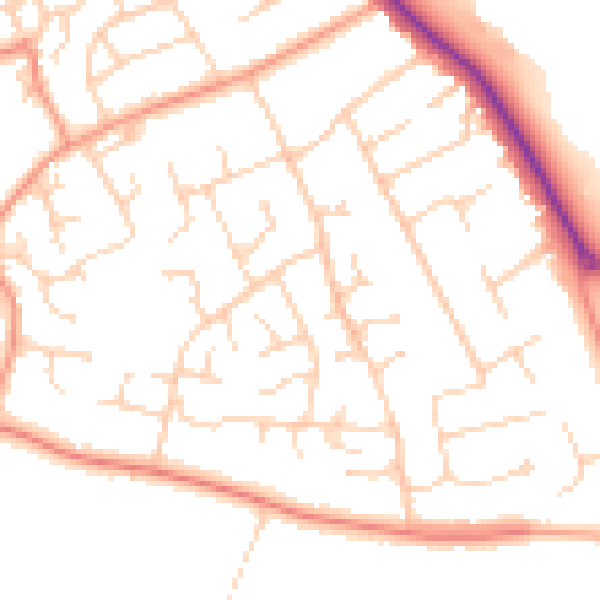 Daytime road noise heatmap for SO45 2JD