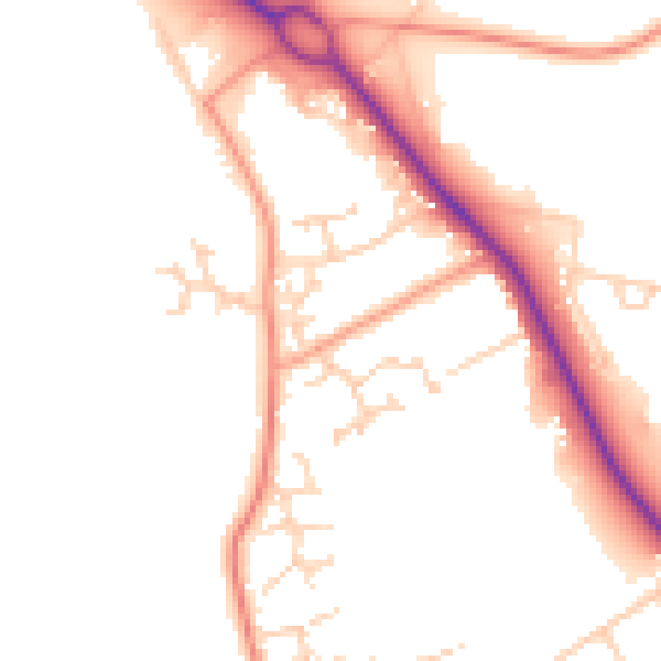 Daytime road noise heatmap for SO45 2JR