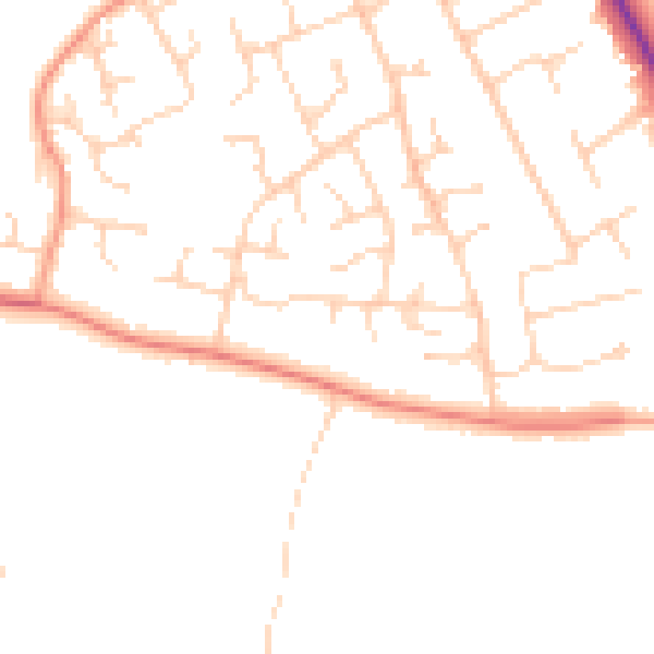 Daytime road noise heatmap for SO45 2JU