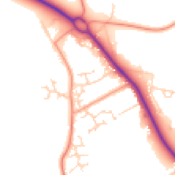 Daytime road noise heatmap for SO45 2JW