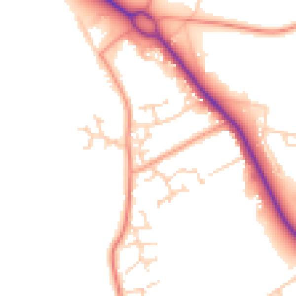 Daytime road noise heatmap for SO45 2JX