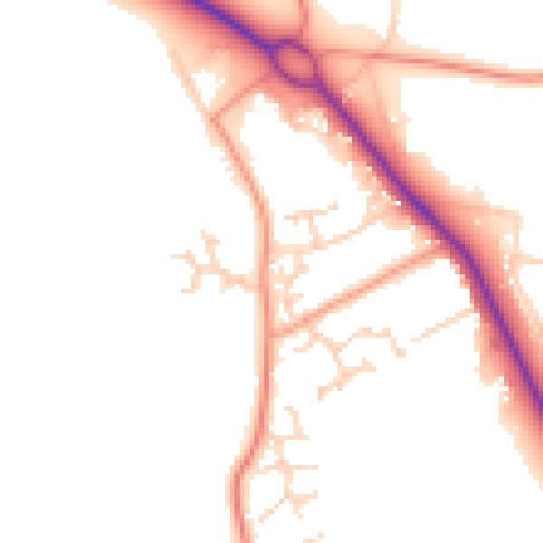 Daytime road noise heatmap for SO45 2JY