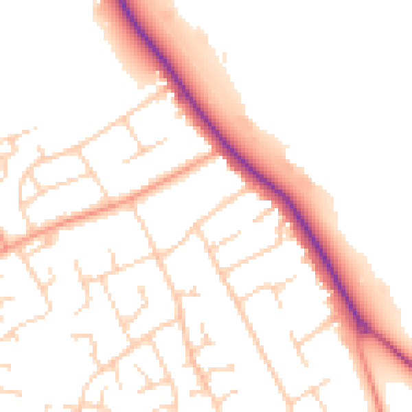 Daytime road noise heatmap for SO45 2LU