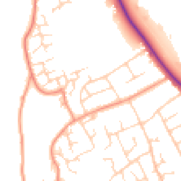 Daytime road noise heatmap for SO45 2NP