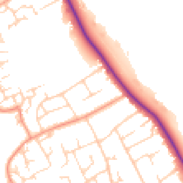 Daytime road noise heatmap for SO45 2NY
