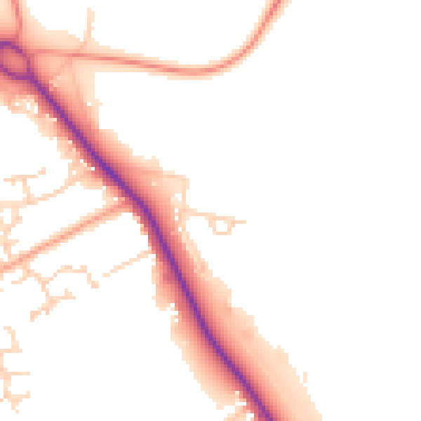 Daytime road noise heatmap for SO45 2PE