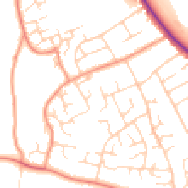 Daytime road noise heatmap for SO45 2PN