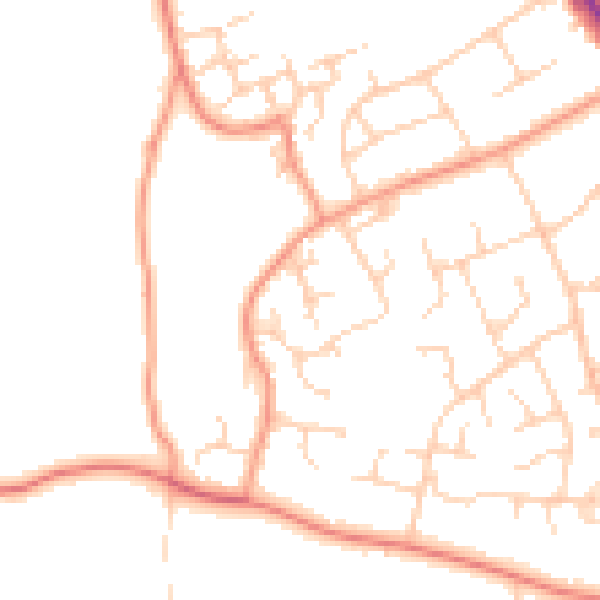 Daytime road noise heatmap for SO45 2PQ
