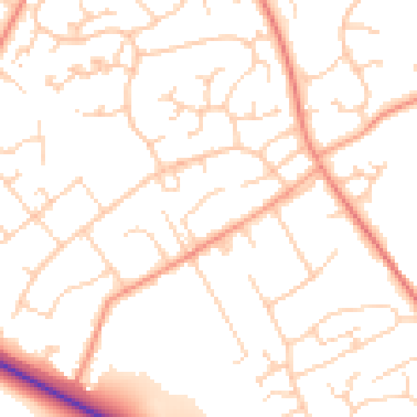 Daytime road noise heatmap for SO45 3BL