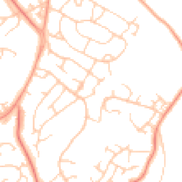 Daytime road noise heatmap for SO45 3DA