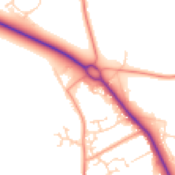 Daytime road noise heatmap for SO45 3NA