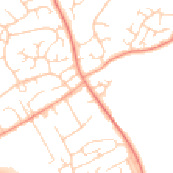 Daytime road noise heatmap for SO45 3NH