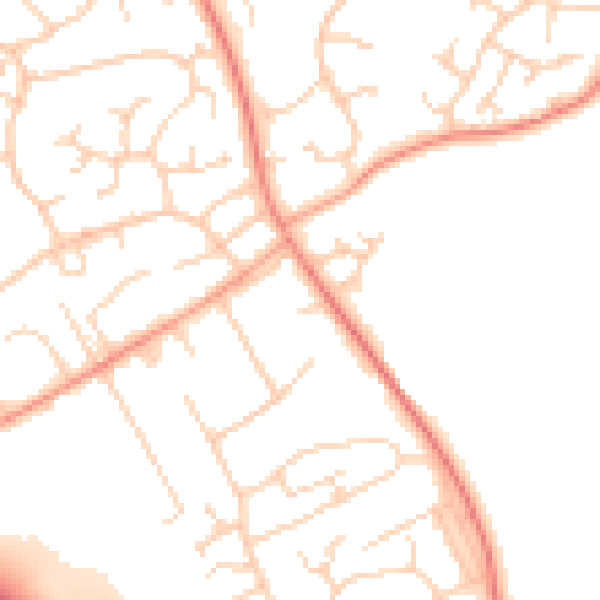 Daytime road noise heatmap for SO45 3NS