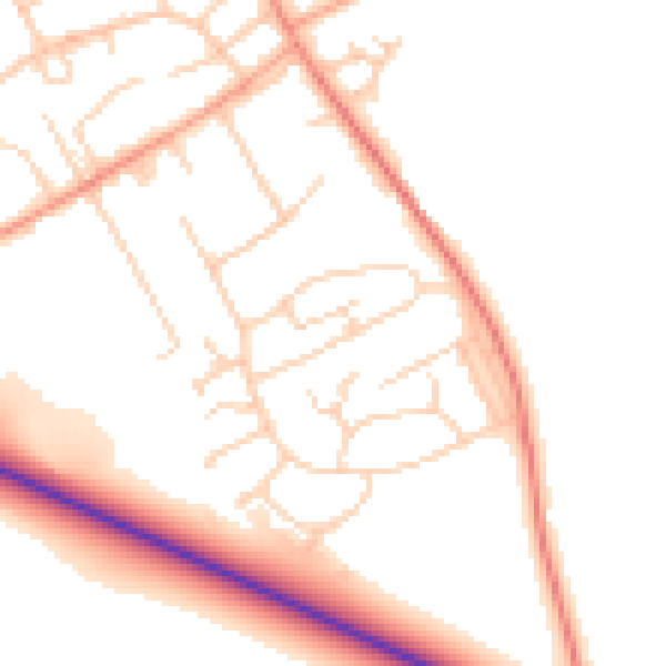 Daytime road noise heatmap for SO45 3QF