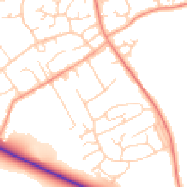Daytime road noise heatmap for SO45 3QT