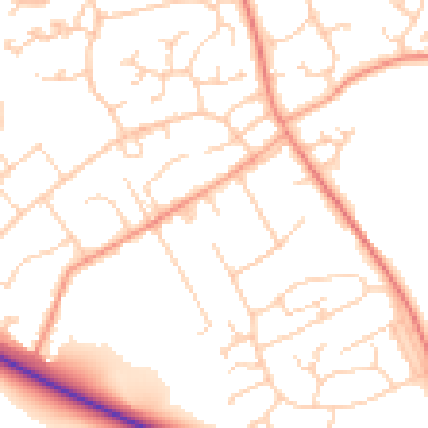 Daytime road noise heatmap for SO45 3RQ